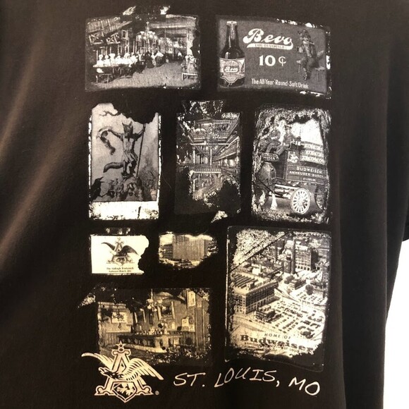 Anheuser Busch St. Louis MO Brewery Tour Men's Unisex Black Graphic T-shirt XL - Picture 4 of 6